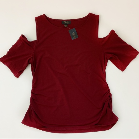 Thalia Sodi Cold Shoulder Ruched Top - Picture 1 of 6
